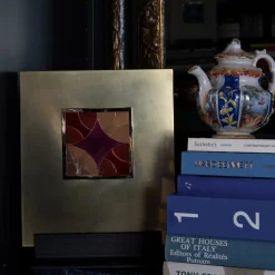 Carré Cloisonné On Brass Decorative Art Piece #1