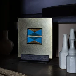 Carré Cloisonné On Satin Brass Decorative Art Piece #4