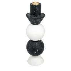 Carrara and Marquina Marble Candleholder by Jacopo Simonetti