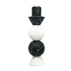 Carrara and Marquina Marble Candleholder by Jacopo Simonetti
