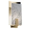 Carrara Marble and Brass Sconce