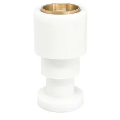 Carrara Marble and Brass Candleholder by Jacopo Simonetti