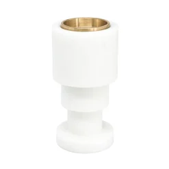 Carrara Marble and Brass Candleholder by Jacopo Simonetti