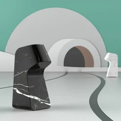 Carrara Pingu Bookend by Matteo Ragni