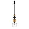 Caruso 1-light Fumè, Crystal Clear and Black Murano Glass Pendant Lamp