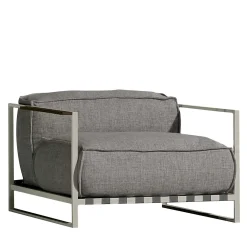 Casilda Gray Armchair with White Frame