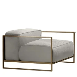 Casilda White Armchair with Gold Frame