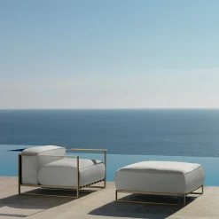 Casilda White Armchair with Gold Frame