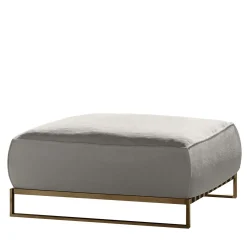 Casilda White Pouf with Gold Frame