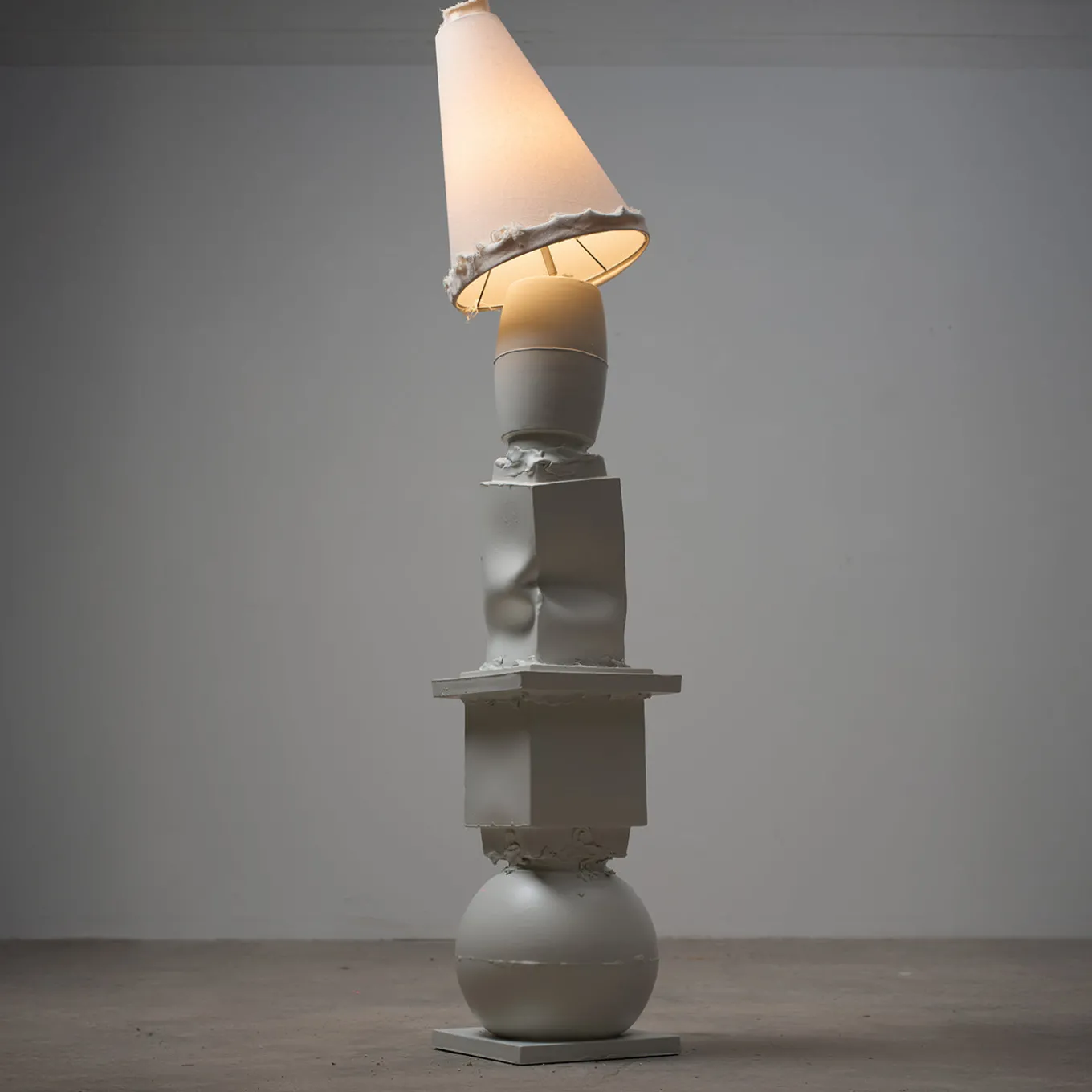 Cassola+Marostica+Brenta+Breganze white ceramic with lampshade floor lamp