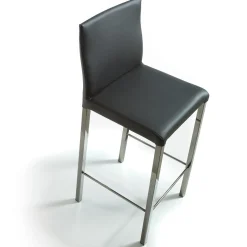 Castelfranco Gray Leather Bar Stool