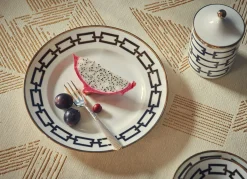 Catene Nero Set of 6 Dessert Plates by Gio Ponti