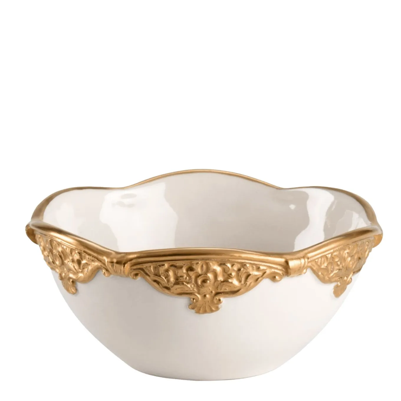 Caterina Extra-Small White & Gold Bowl