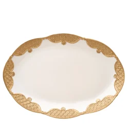 Caterina Large Oval White & Gold Serving Plate