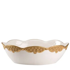 Caterina Oval White & Gold Bowl