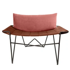 Caterina Pink and brown Velvet Lounge Chair
