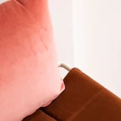 Caterina Pink and brown Velvet Lounge Chair