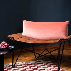 Caterina Pink and brown Velvet Lounge Chair