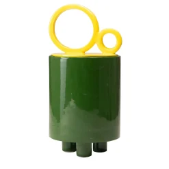 Cateto 2 Green & Yellow Ceramic Jar
