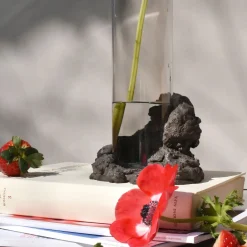 Catharsis Black Glass & Stone Vase #1