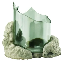 Catharsis Sculptural Sage Glass Decorative Bowl