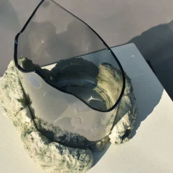 Catharsis Sculptural Sage Glass Decorative Bowl