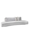 Cayman Curved White fabric with Cushions Outdoor Sofa