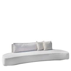 Cayman Curved White fabric with Cushions Outdoor Sofa