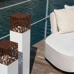 Cayman Curved White fabric with Cushions Outdoor Sofa