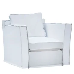 Cayo Largo White fabric with Cushions Outdoor Armchair