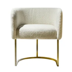 C-Chair Modern White Bouclé Armchair