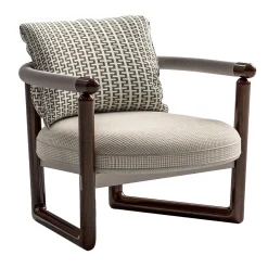 Cecil Mahogany Wood Outdoor Armchair