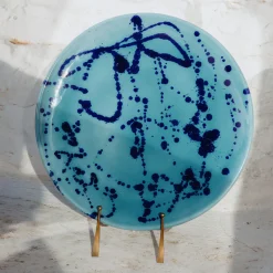 Celeste and Blue Ceramic Decorative Plate