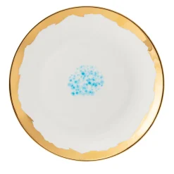 Celestial Set of 2 White Dessert Plates with Dripping-Like Rim