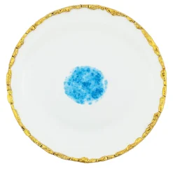 Celestial Set of 2 White Dessert Plates with Crackled Rim