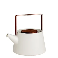 Ceramic Teapot with Wooden Lid