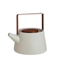 Ceramic Teapot with Wooden Lid