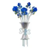 Cestoblu Blue Glass with chrome frame 3-light Wall Sconce