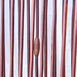 Chaise Okoume Wood And Brown Leather Chaise Longue