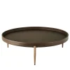 Chambers Brown Leather And Canaletto Walnut Coffee Table