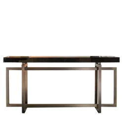 Charlotte Console With Bronzed Metal Base