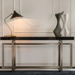 Charlotte Console With Bronzed Metal Base