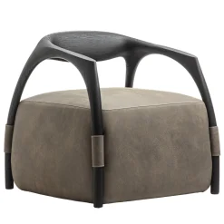 Chassis Black Ash Solid Wood Armchair & Leather Upholstery