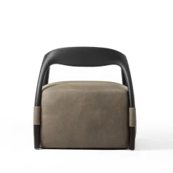 Chassis Black Ash Solid Wood Armchair & Leather Upholstery