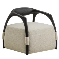 Chassis Black Ash Solid Wood Armchair & Fabric Upholstery