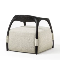 Chassis Black Ash Solid Wood Armchair & Fabric Upholstery