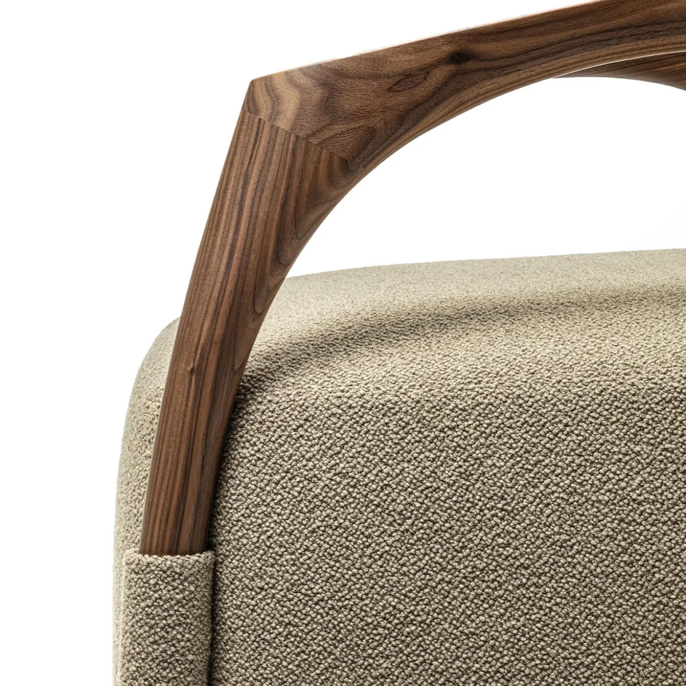 Chassis Canaletto Walnut Solid Wood Armchair & Fabric Upholstery