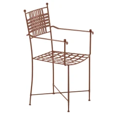 Checkmate Brown Wrought Iron Chair With Armrests