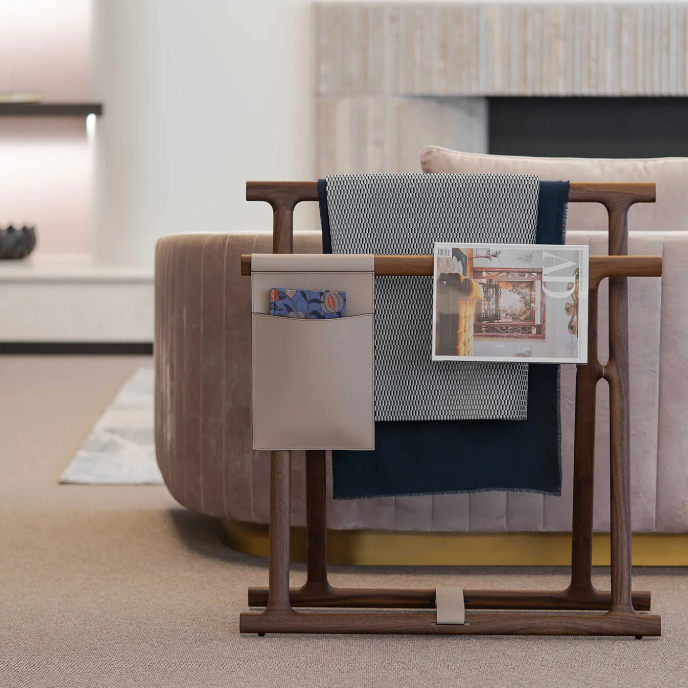 Chelsea Walnut Blanket Holder