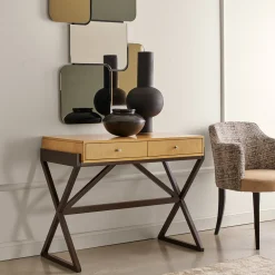 Cherry Wood Desk with Two Drawers